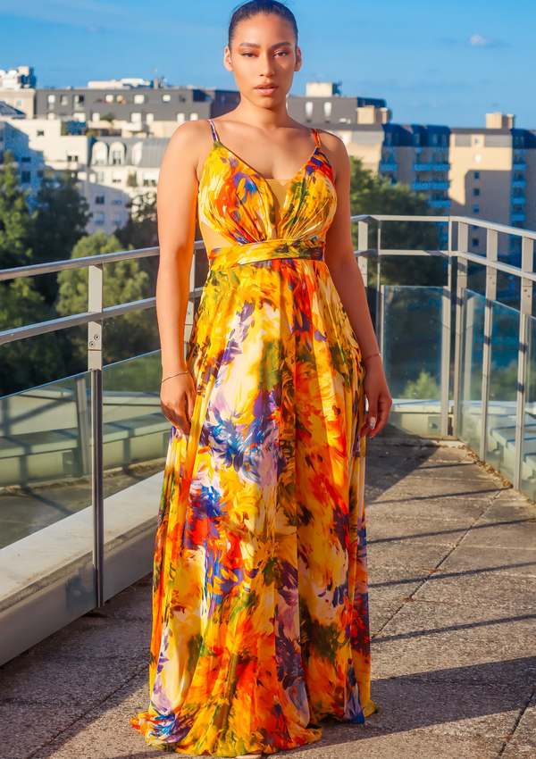 Robe maxi multicolore