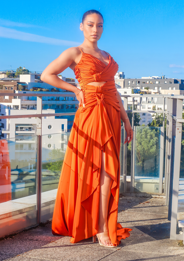 Robe maxi avec fente sur le côté