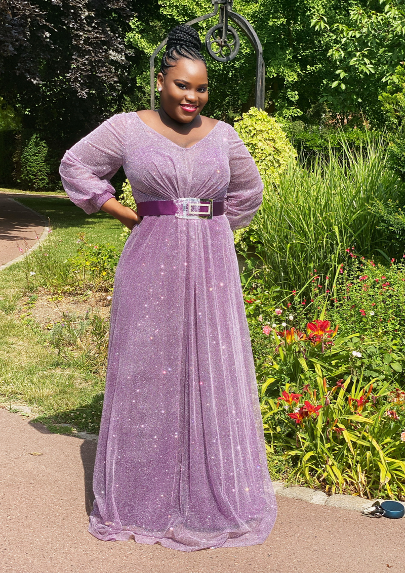 Robe à paillettes purple shine